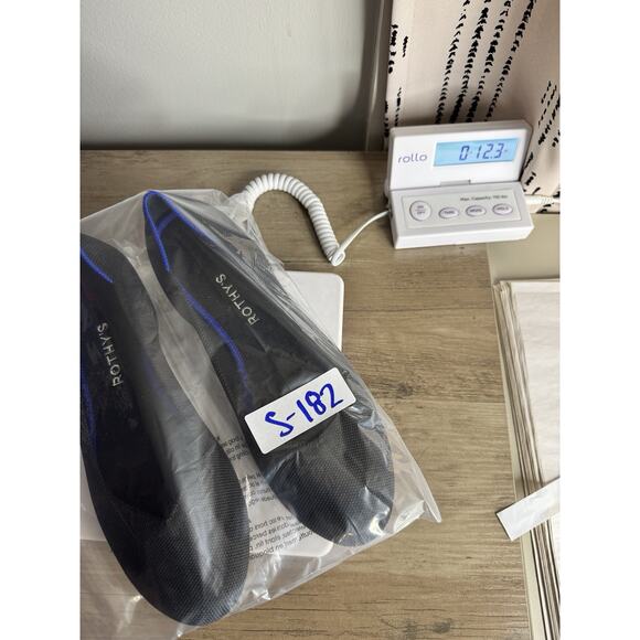 Rothy's The Flat Black Knit rounded Toe Ballet Flats Women's Size 9.5 Blue Halo - Picture 11 of 11